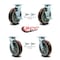 Service Caster 8 Inch Polyurethane Caster Set with Roller Bearings 4 Swivel Lock 2 Brake SCC SCC-30CS820-PPUR-TLB-BSL-2-BSL-2 - alternate 5